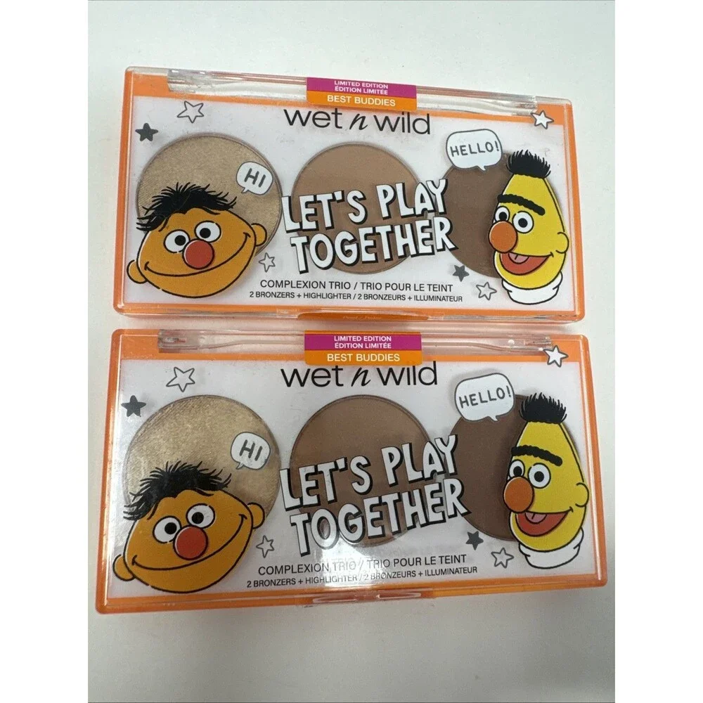 2x Wet n Wild Sesame Street Highlighter & 2 Bronzers BEST BUDDIES Blush Trio NEW
